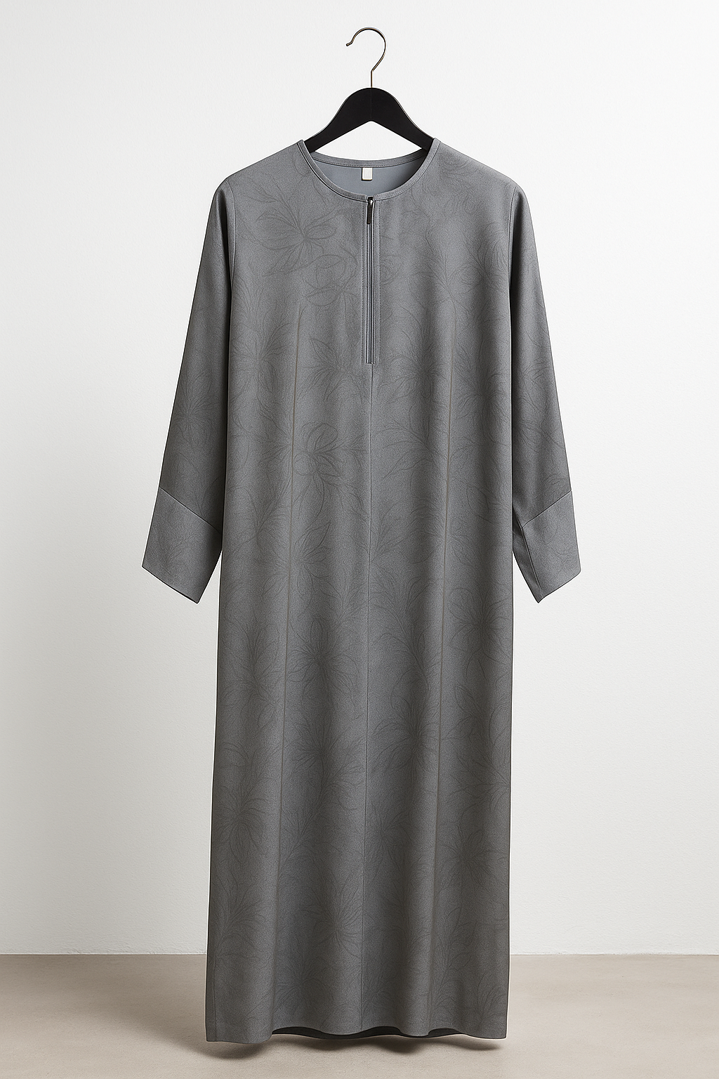 Taupe Elegance Textured Closed Abaya