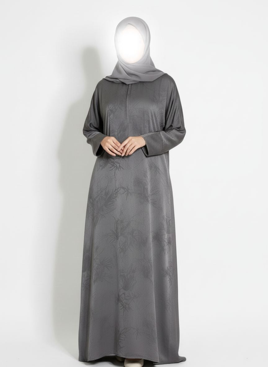 Taupe Elegance Textured Closed Abaya