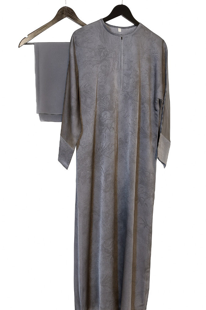 Taupe Elegance Textured Closed Abaya