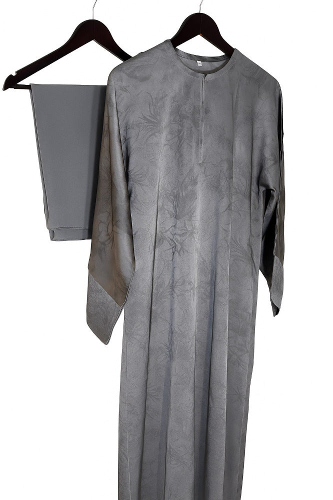 Taupe Elegance Textured Closed Abaya