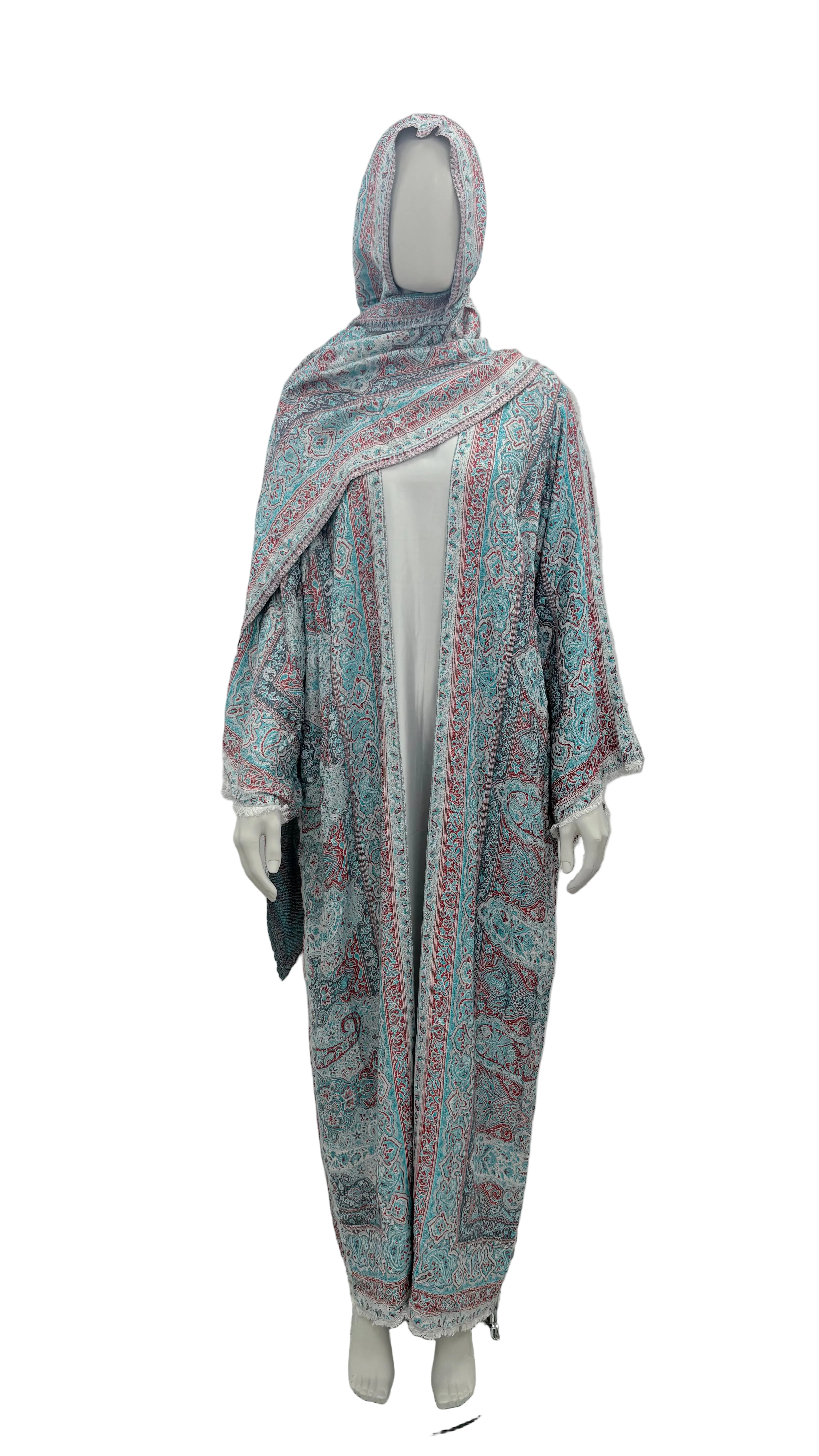 Aqua Rose Pashmina Abaya