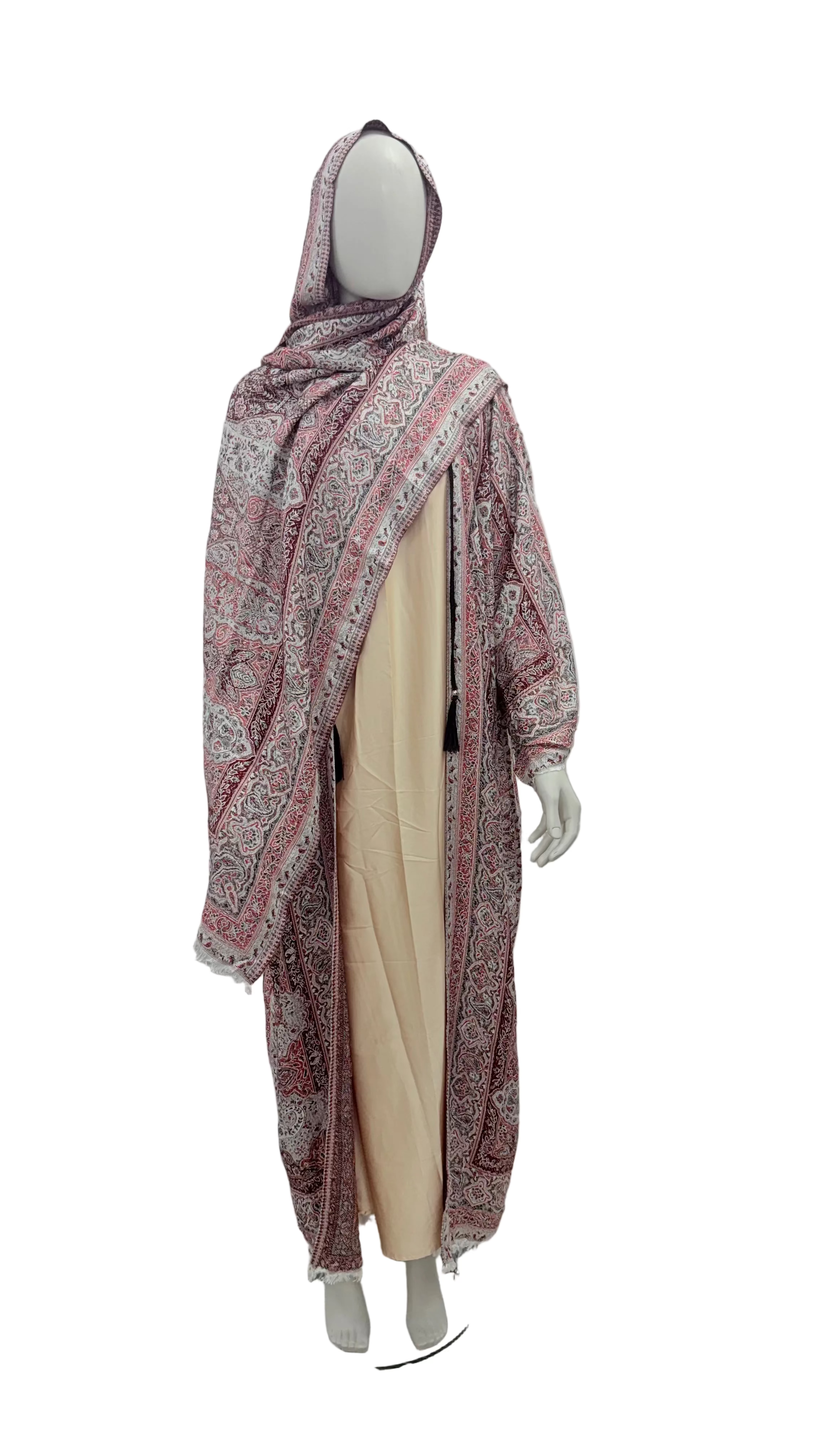 Raspberry Ripple Pashmina Abaya